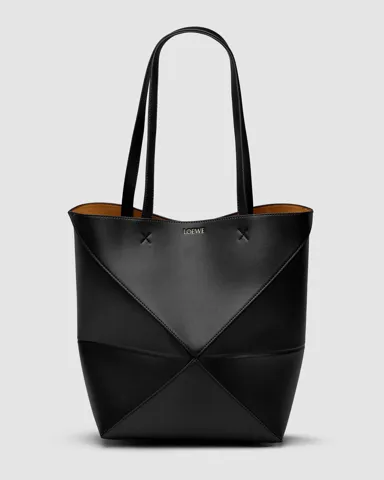 Loewe Medium Puzzle Leather Tote Bag Black