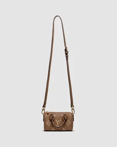Louis Vuitton Speedy Nano Monogram Empreinte Bicolor Beige/Gold
