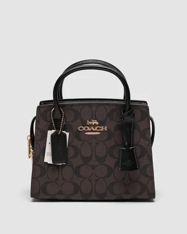 Coach Andrea Carryall In Signature Canvas Brown