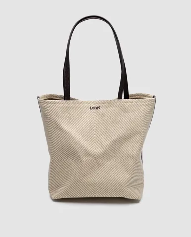 Loewe Medium Puzzle Textile Tote Bag Beige