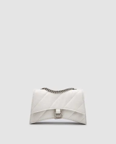 Balenciaga Crush Small Chain Bag Quilted in Milk\Silver
