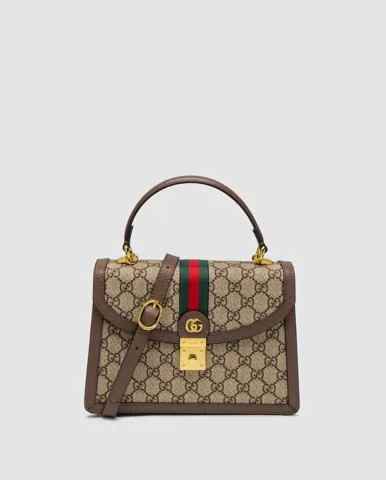 Gucci Ophidia Medium Top Handle Bag Brown