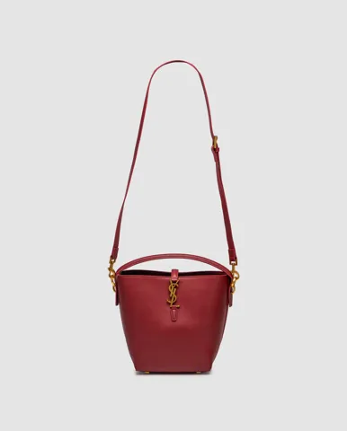 Saint Laurent Medium Le 37 Shiny Leather Bucket Bag Red