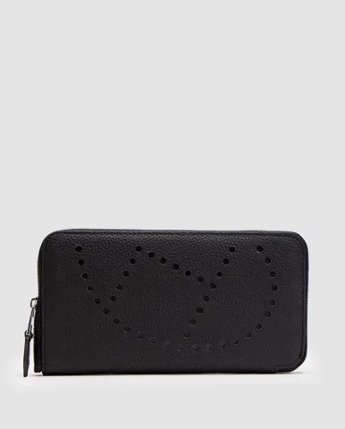 Hermes Evelyne Long Chevre Leather Long Bill Wallet Black/Silver