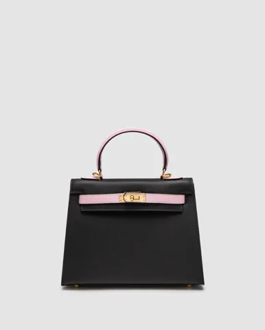Hermes Epsom Kelly II Sellier 25 Bicolor Black