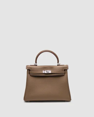Hermes Kelly 25 Brown/Silver