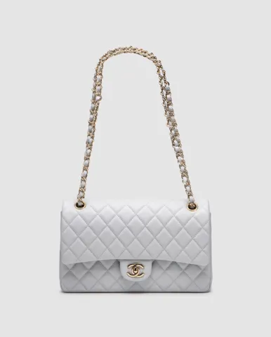 Chanel Classic 2.55 Medium Double Flap in Grey/Gold
