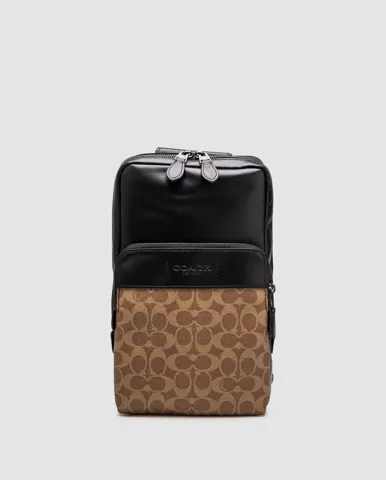 Coach Gotham Pack In Signature Canvas Black/Brown