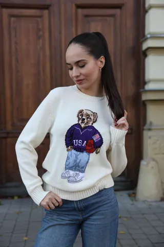 Polo Ralph Lauren Polo Bear Crewneck Sweater Cream