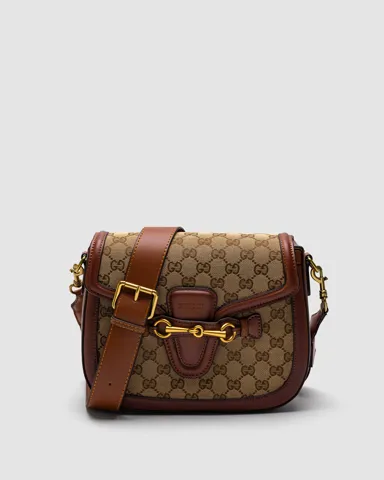 Gucci Lady Web GG Canvas Shoulder Bag Brown/Canvas