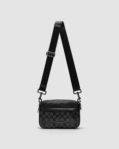 Coach Academy Crossbody Signature Canvas Grey/Black