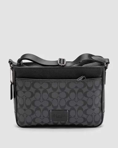 Coach District Crossbody In Signature Canvas - Gunmetal/Grey/Black