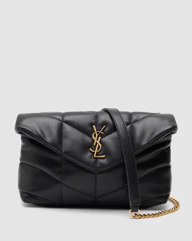 Saint Laurent Puffer Small in Nappa Leather Gold Chain Black