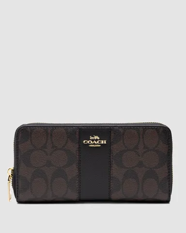 Coach Wallet Dark Brown/Black/Gold