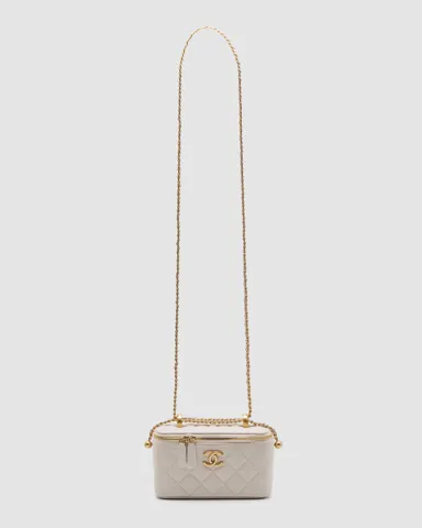 Chanel Classic Cream/Gold Lambskin Pearl Crush Vanity Bag(інша підкладка)