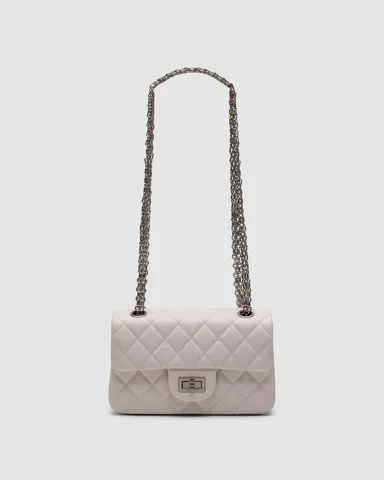 Chanel 1.55 Reissue Double Flap Leather Bag White/Silver