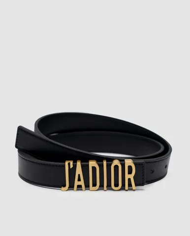 Dior JA-D-Fence Belt Black Smooth Calfskin/Gold