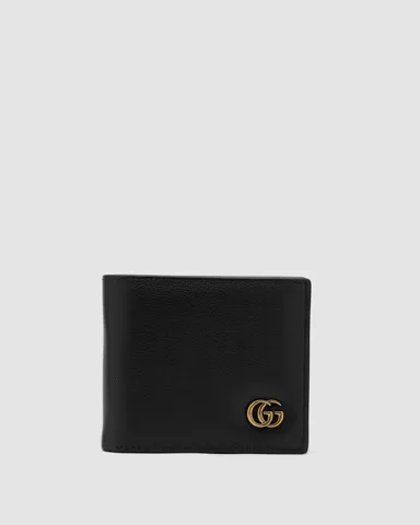 Gucci Leather GG Marmont Coin Wallet Black/Gold
