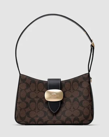 Coach Eliza Shoulder Bag In Signature Canvas Brown