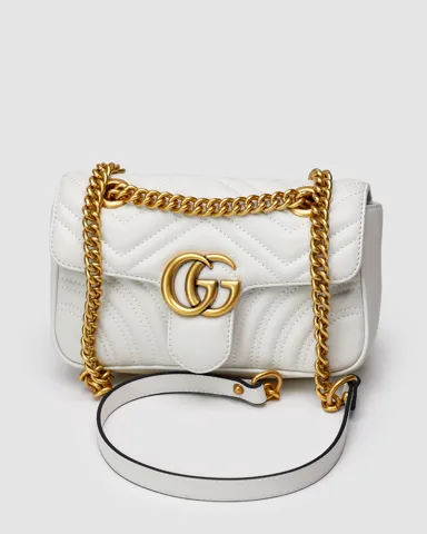 Gucci Marmont Mini Shoulder Bag Milk, Gold Hardware (Молочна)