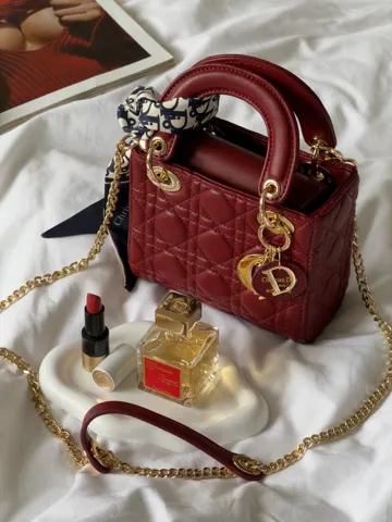 Dior Mini Lady Dior Bag Burgundy