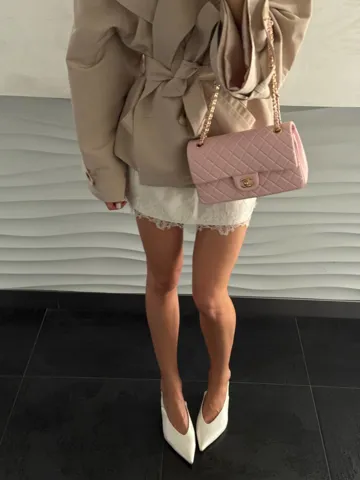 Chanel Classic 2.55 Medium Double Flap in Pink PREMIUM [[Коробка магніт]]