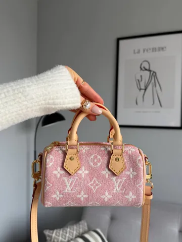 Louis Vuitton Speedy Nano Denim Bag Pink