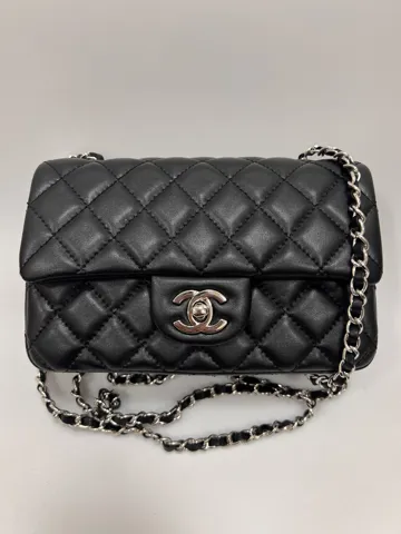 Chanel Classic 1.55 Small Single Flap in Black/Silver